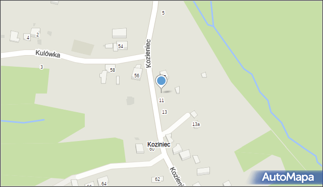 Czchów, Kozieniec, 9, mapa Czchów