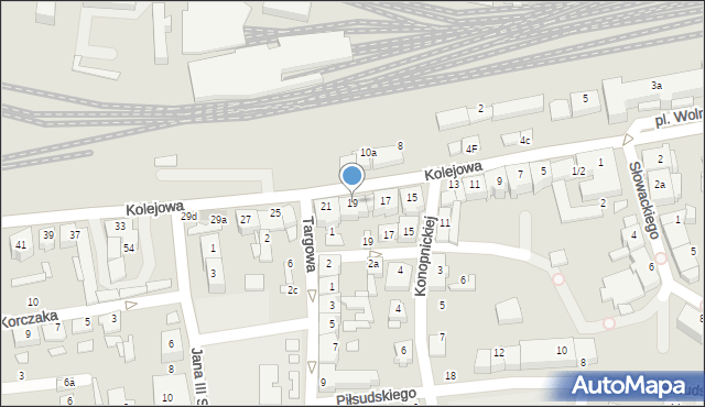 Czechowice-Dziedzice, Kolejowa, 19, mapa Czechowic-Dziedzic