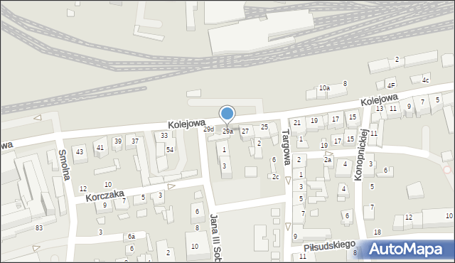 Czechowice-Dziedzice, Kolejowa, 29a, mapa Czechowic-Dziedzic