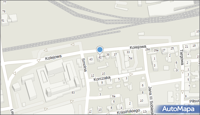 Czechowice-Dziedzice, Kolejowa, 41, mapa Czechowic-Dziedzic