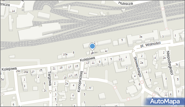 Czechowice-Dziedzice, Kolejowa, 4F, mapa Czechowic-Dziedzic