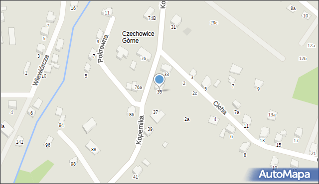 Czechowice-Dziedzice, Kopernika Mikołaja, 35, mapa Czechowic-Dziedzic