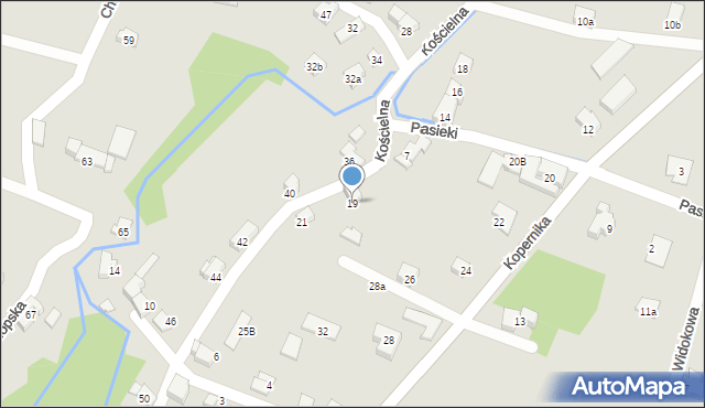 Czechowice-Dziedzice, Kościelna, 19, mapa Czechowic-Dziedzic