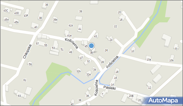 Czechowice-Dziedzice, Kościelna, 30, mapa Czechowic-Dziedzic