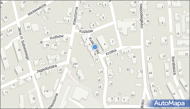 Czechowice-Dziedzice, Kościuszki Tadeusza, gen., 8, mapa Czechowic-Dziedzic