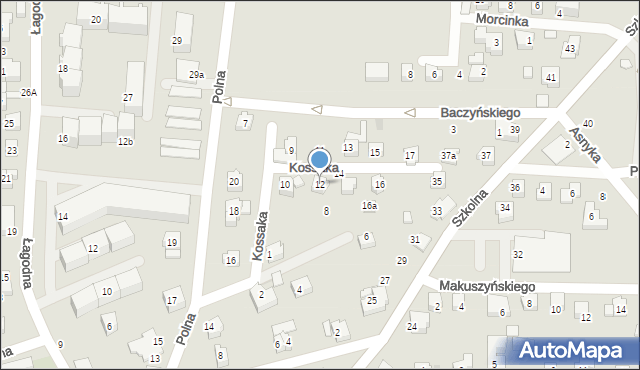 Czechowice-Dziedzice, Kossaka Wojciecha, 12, mapa Czechowic-Dziedzic