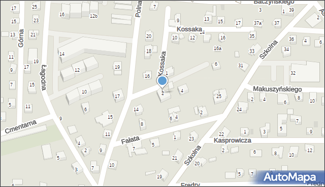 Czechowice-Dziedzice, Kossaka Wojciecha, 2, mapa Czechowic-Dziedzic
