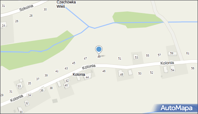 Czechówka, Kolonia, 49, mapa Czechówka