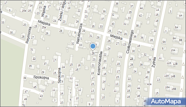 Czeladź, Kosmonautów, 25, mapa Czeladź