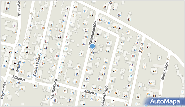 Czeladź, Kosmonautów, 38, mapa Czeladź