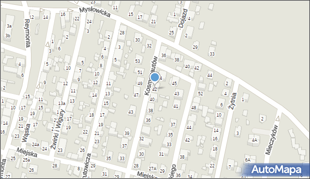 Czeladź, Kosmonautów, 42, mapa Czeladź