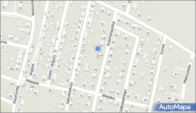 Czeladź, Kosmonautów, 43, mapa Czeladź