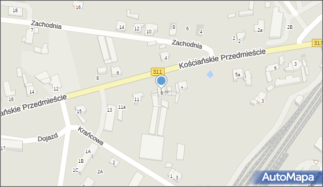 Czempiń, Kościańskie Przedmieście, 9, mapa Czempiń