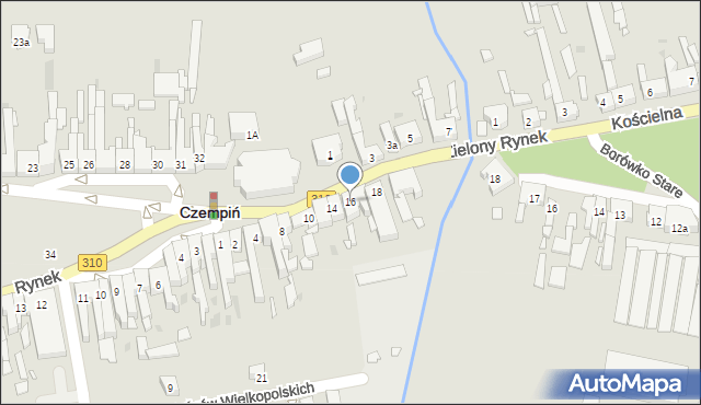 Czempiń, Kościelna, 16, mapa Czempiń