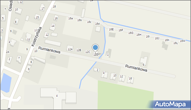 Czerlejno, Kostrzyńska, 12D, mapa Czerlejno