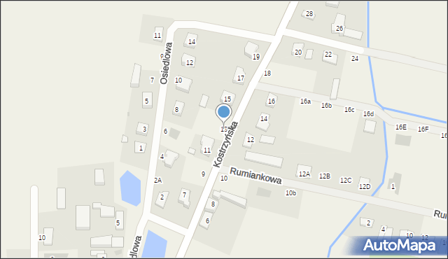 Czerlejno, Kostrzyńska, 13, mapa Czerlejno