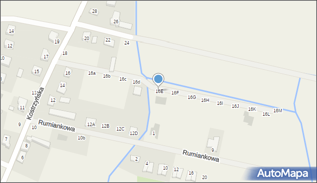 Czerlejno, Kostrzyńska, 16E, mapa Czerlejno