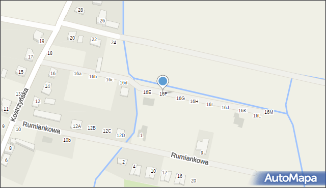 Czerlejno, Kostrzyńska, 16F, mapa Czerlejno