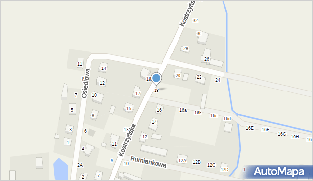 Czerlejno, Kostrzyńska, 18, mapa Czerlejno