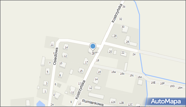 Czerlejno, Kostrzyńska, 19, mapa Czerlejno