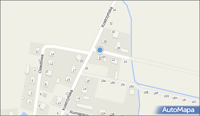 Czerlejno, Kostrzyńska, 20, mapa Czerlejno