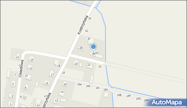 Czerlejno, Kostrzyńska, 26, mapa Czerlejno