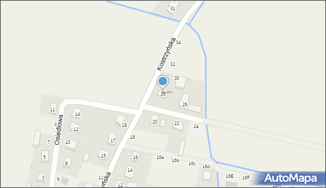 Czerlejno, Kostrzyńska, 28, mapa Czerlejno