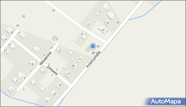 Czerlejno, Kostrzyńska, 43, mapa Czerlejno