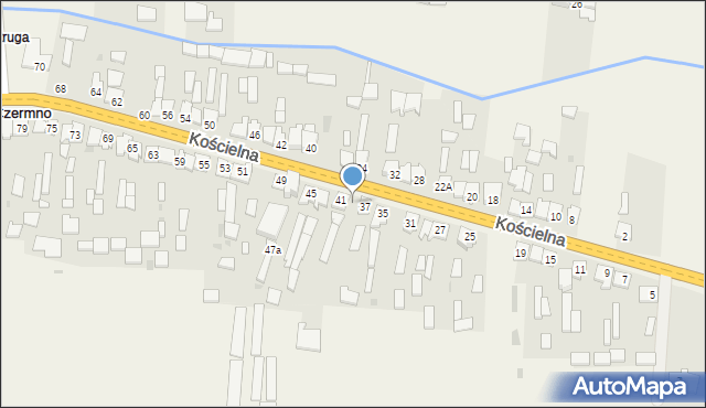 Czermno, Kościelna, 39, mapa Czermno