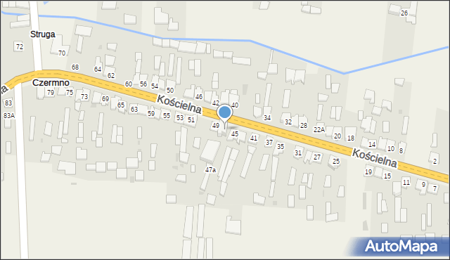 Czermno, Kościelna, 47, mapa Czermno