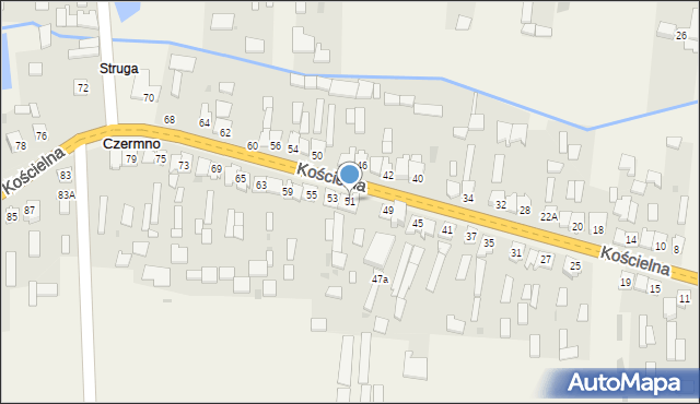 Czermno, Kościelna, 51, mapa Czermno