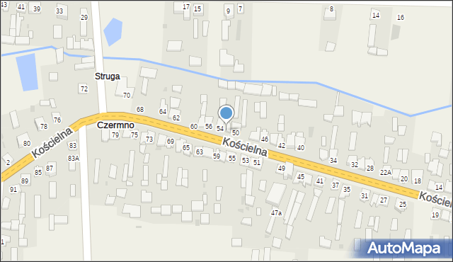 Czermno, Kościelna, 52, mapa Czermno