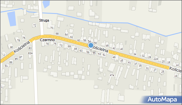 Czermno, Kościelna, 57, mapa Czermno