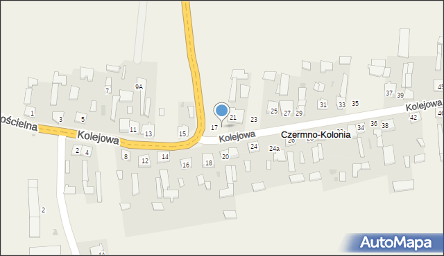 Czermno-Kolonia, Kolejowa, 19, mapa Czermno-Kolonia