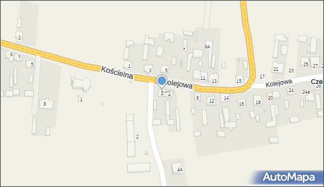 Czermno-Kolonia, Kolejowa, 2, mapa Czermno-Kolonia