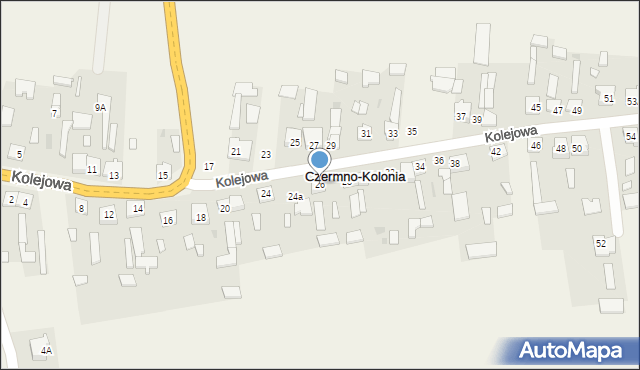 Czermno-Kolonia, Kolejowa, 26, mapa Czermno-Kolonia