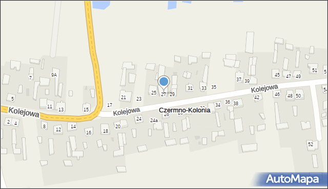 Czermno-Kolonia, Kolejowa, 27, mapa Czermno-Kolonia