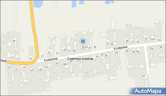 Czermno-Kolonia, Kolejowa, 31, mapa Czermno-Kolonia