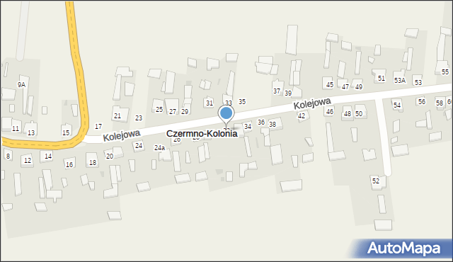 Czermno-Kolonia, Kolejowa, 32, mapa Czermno-Kolonia