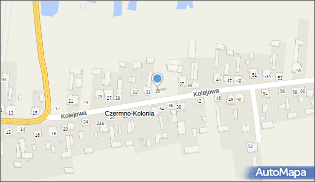 Czermno-Kolonia, Kolejowa, 35, mapa Czermno-Kolonia