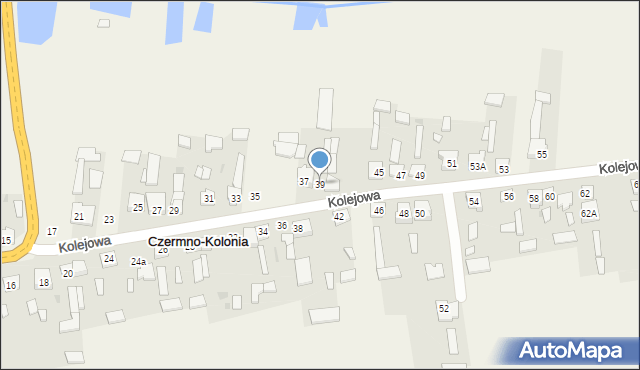 Czermno-Kolonia, Kolejowa, 39, mapa Czermno-Kolonia