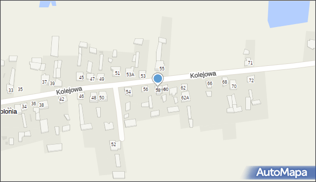 Czermno-Kolonia, Kolejowa, 58, mapa Czermno-Kolonia