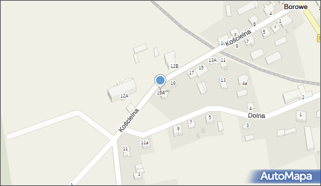 Czernice Borowe, Kościelna, 19A, mapa Czernice Borowe