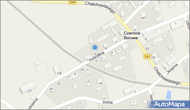 Czernice Borowe, Kościelna, 8, mapa Czernice Borowe