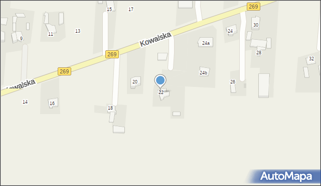 Czerniewice, Kowalska, 22, mapa Czerniewice