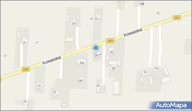 Czerniewice, Kowalska, 24, mapa Czerniewice