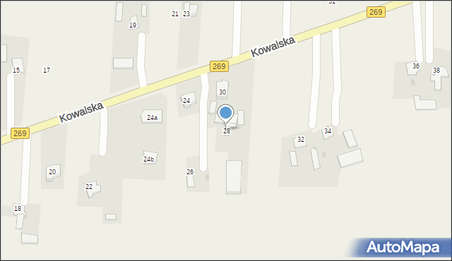 Czerniewice, Kowalska, 28, mapa Czerniewice