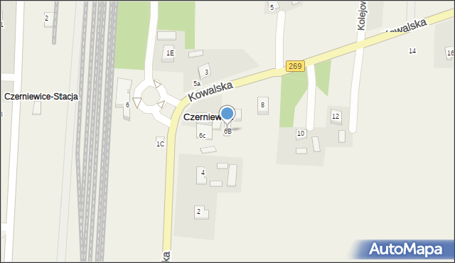 Czerniewice, Kowalska, 6B, mapa Czerniewice