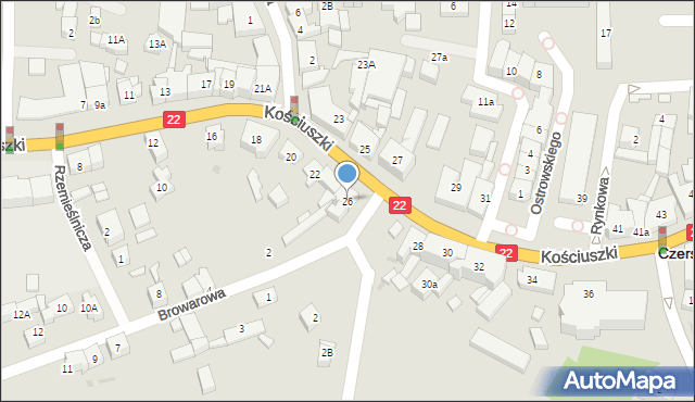 Czersk, Kościuszki Tadeusza, gen., 26, mapa Czersk