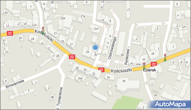 Czersk, Kościuszki Tadeusza, gen., 31, mapa Czersk